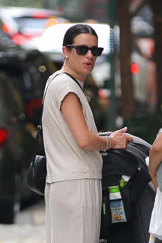 Lea Michele - Is having a  casual stroll while in New York